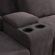 Brown 4-Piece Corduroy Modular Sofa Set with Matching Ottoman and Nailhead Trim