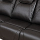 Dark Brown 3-Piece Top-Grain Leather Reclining Living Room Set with Consoles