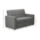 Gray Flannel Upholstered Pull-Out Sleeper Loveseat with Tufted Back and Track