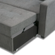 Gray Flannel Upholstered Pull-Out Sleeper Loveseat with Tufted Back and Track