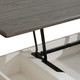 Dark Gray MDF and White Oak Storage Desk with Drawers and Contrasting Wood