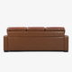 Chestnut Brown 4-Piece Top-Grain Leather Living Room Set with Sofa Loveseat