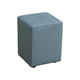 Lake Blue Cat-Scratch Leather Square High Stool with Tufted Cushion and Supports