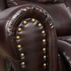 Espresso 3-Piece Breathable Leather Reclining Living Room Set with Nailhead Trim