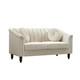 White 3-Piece Microfiber Living Room Set with Sofa Loveseat and Armchair