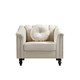 White 3-Piece Microfiber Living Room Set with Sofa Loveseat and Armchair