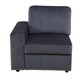 Dark Gray 4-Piece Microfiber Modular Sofa Set with Movable Ottoman and Nailhead