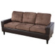 Chocolate Flannel 2-Piece Living Room Set with Sofa and Loveseat and Cushioning