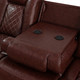 Red 3-Piece Breathable Leather Reclining Living Room Set with LED Lighting