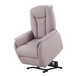Light Pink Rubber Cloth Recliner Chair with High Back and Padded Arms and Design