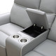 Light Gray 3-Piece Breathable Leather Power Reclining Living Room Set with LED
