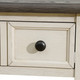 Dark Gray MDF and White Oak End Table with Drawer and Integrated Drawer Shelf