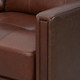 Chocolate Brown Top-Grain Leather 3-Seat Sofa with Tufted Back Cushions