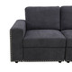 Dark Gray 4-Piece Corduroy Modular Sofa with Center Console Cup Holders