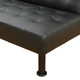 Black Faux Leather Convertible Sleeper Sofa with Adjustable Construction