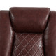 Brown 3-Piece Breathable Leather Reclining Living Room Set with LED Lighting