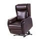 Brown Rubber Cloth Recliner Chair with High Back and Padded Arms and Stitching