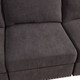 Brown 3-Piece Corduroy Modular Sofa with Double Track Arms and Nailhead Trim