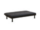 Black Faux Leather Convertible Sleeper Sofa with Adjustable Construction