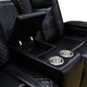 Black 3-Piece Breathable Leather Reclining Living Room Set with Cup Holders