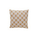 17.5-Inch Tan and White Multicolor Cotton-Linen Square Throw Pillow with Profile