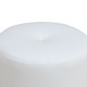White Cat-Scratch Leather Round Stool with Padded Cushion and Resting Your Feet