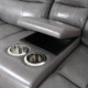 White 3-Piece Bonded Leather Reclining Living Room Set with Cup Holder Consoles