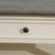 Dark Gray MDF and White Oak Storage Table with Drawers and Contrasting Wood