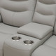 Light Gray 3-Piece Breathable Leather and PVC Reclining Living Room Set with LED