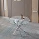 Silver Tempered Glass Dining Table