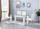 White Modern Glass Top Dining Table