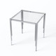 Clear Silver Glass Top Dining Table