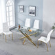 Clear Gold Glass Top Dining Table