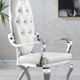 Black Gold Leatherette Dining Chair Set of 2