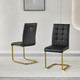 White Gold Modern PU Upholstered Dining Chair Set of 2