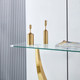Clear Silver Tempered Glass Console Table