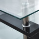 Red Tempered Glass Coffee Table with MDF Construction