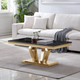 Gold Black Stone-Look MDF Coffee Table