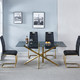 Clear Silver Glass Top Dining Table
