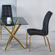 Silver White PU Upholstered Dining Chair Set of 4