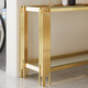 Gold Tempered Glass Console Table