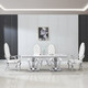 White Gold Genuine Marble Dining Table