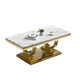 Genuine Marble Coffee Table with Stainless Steel Frame