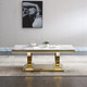 Genuine Marble Coffee Table with Stainless Steel Frame