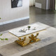Genuine Marble Coffee Table with Stainless Steel Frame