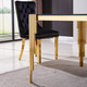 Black Gold Modern Tempered Glass Dining Table
