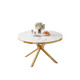 White Silver Premium Stone-Look MDF Round Dining Table