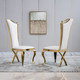 Silver White Leatherette Dining Chair Set of 2