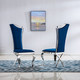 Silver White Leatherette Dining Chair Set of 2
