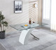 White Tempered Glass Dining Table with Stainless Steel Frame